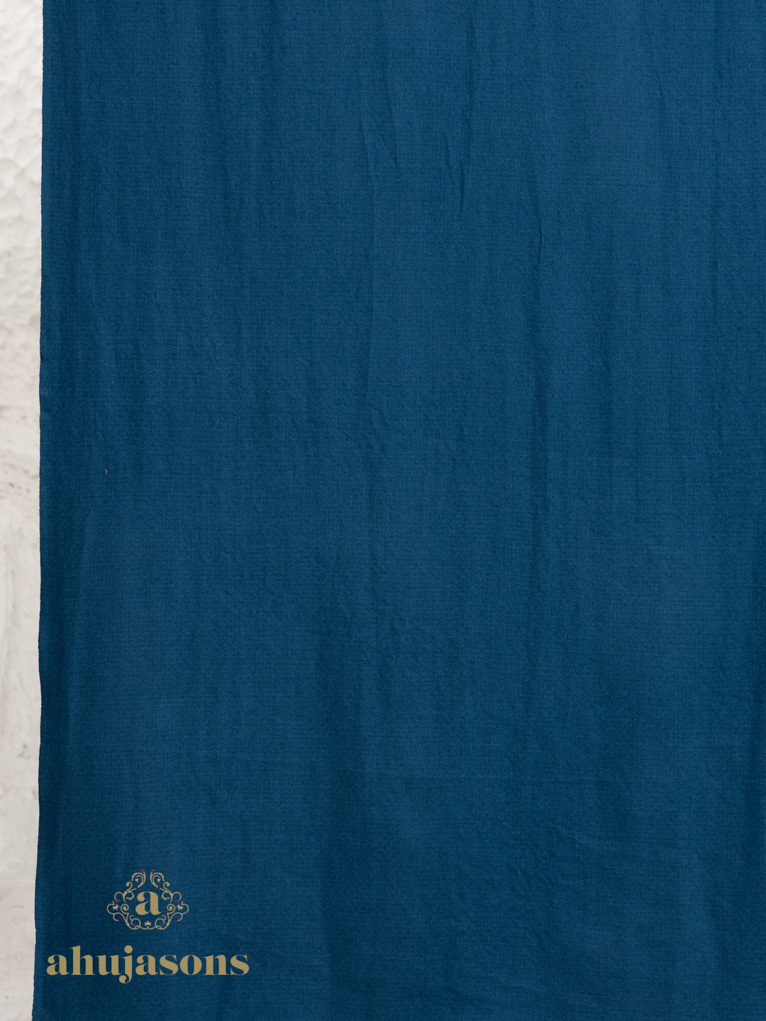Blue Handloom Pure Pashmina Shawl — Solid in refined finish
