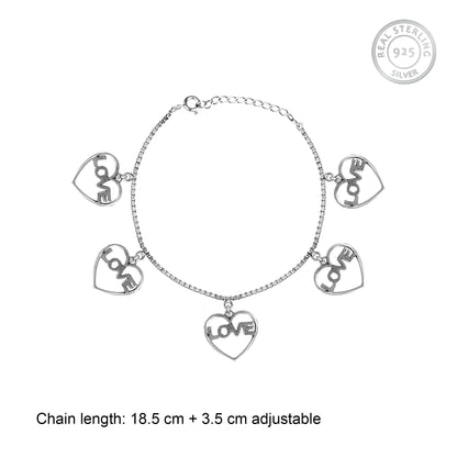 Oxidised Silver Love Bracelet