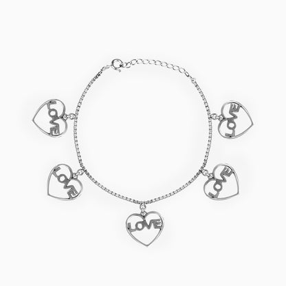 Oxidised Silver Love Bracelet