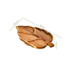 Sectioned Leaf Snack Platter Acacia Wood 12 Inch