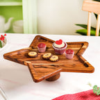 Acacia Star Dessert Cake Stand 34x33cm