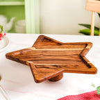 Acacia Star Dessert Cake Stand 34x33cm