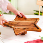 Acacia Star Dessert Cake Stand 34x33cm