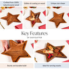 Acacia Wood Star Serving Platter 31x27cm
