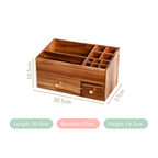 Acacia Wood Makeup Organiser Box For Dressing Table