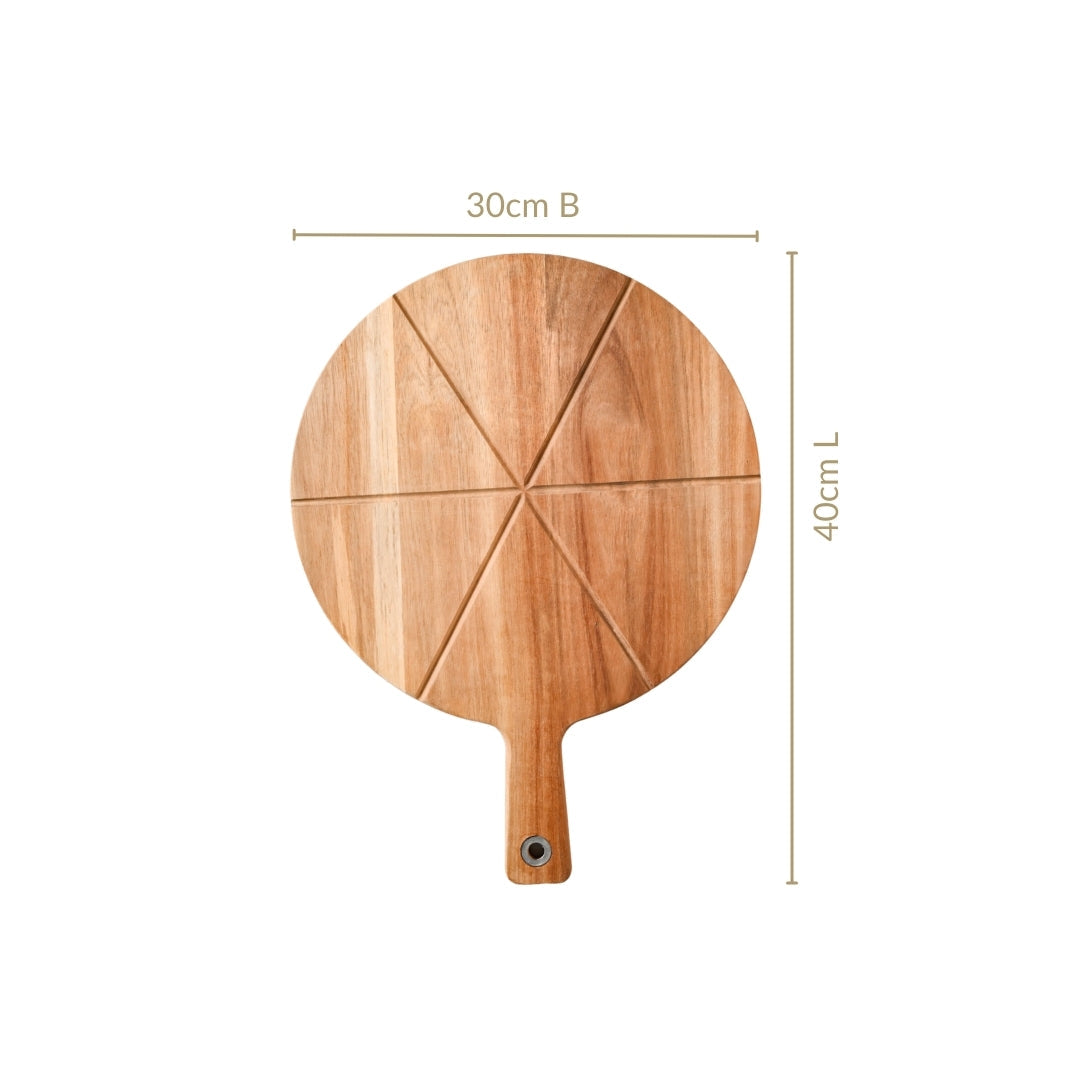 Acacia Wood Pizza Cutting And Serving Board 12 Inch