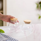 Round Airtight Glass Container Set Of 2 350ml