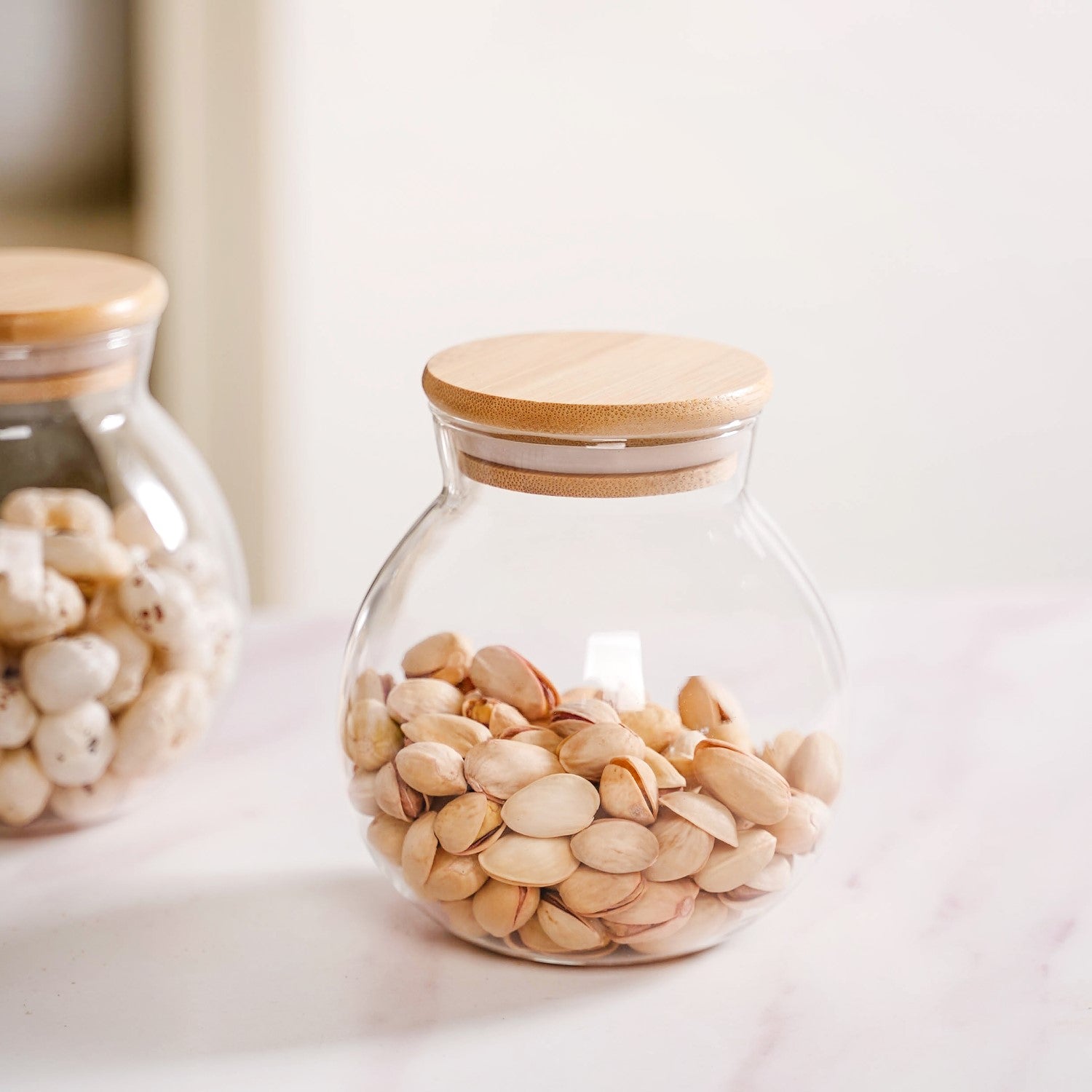 Round Airtight Glass Container Set Of 2 350ml