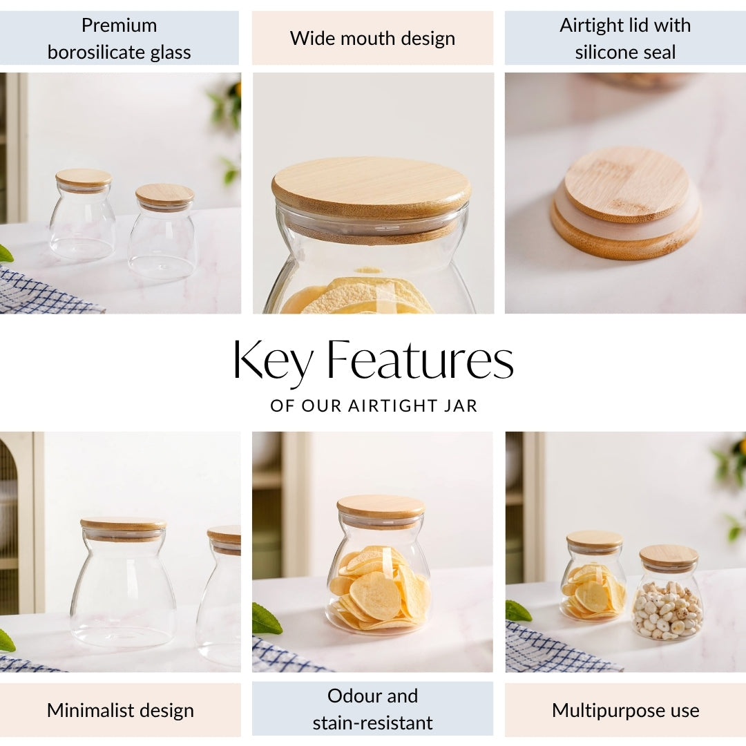 Airtight Jar Set For Dry Fruit Small 700ml