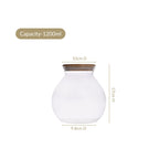Round Shape Airtight Glass Jar Set Of 2 Large 1200ml