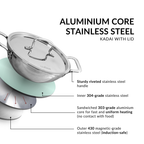 Kadai With Lid Tri Ply Stainless Steel 2250ml