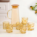 Amber Glass Jug And Tumbler Set