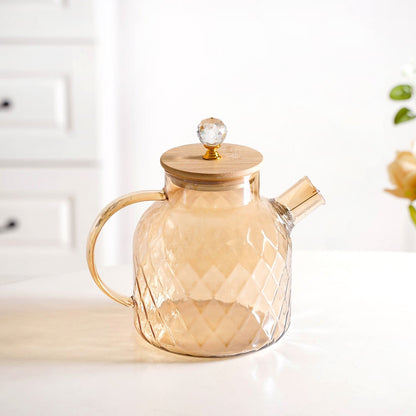 Amber Luxe Diamond Borosilicate Glass Jug 900ml