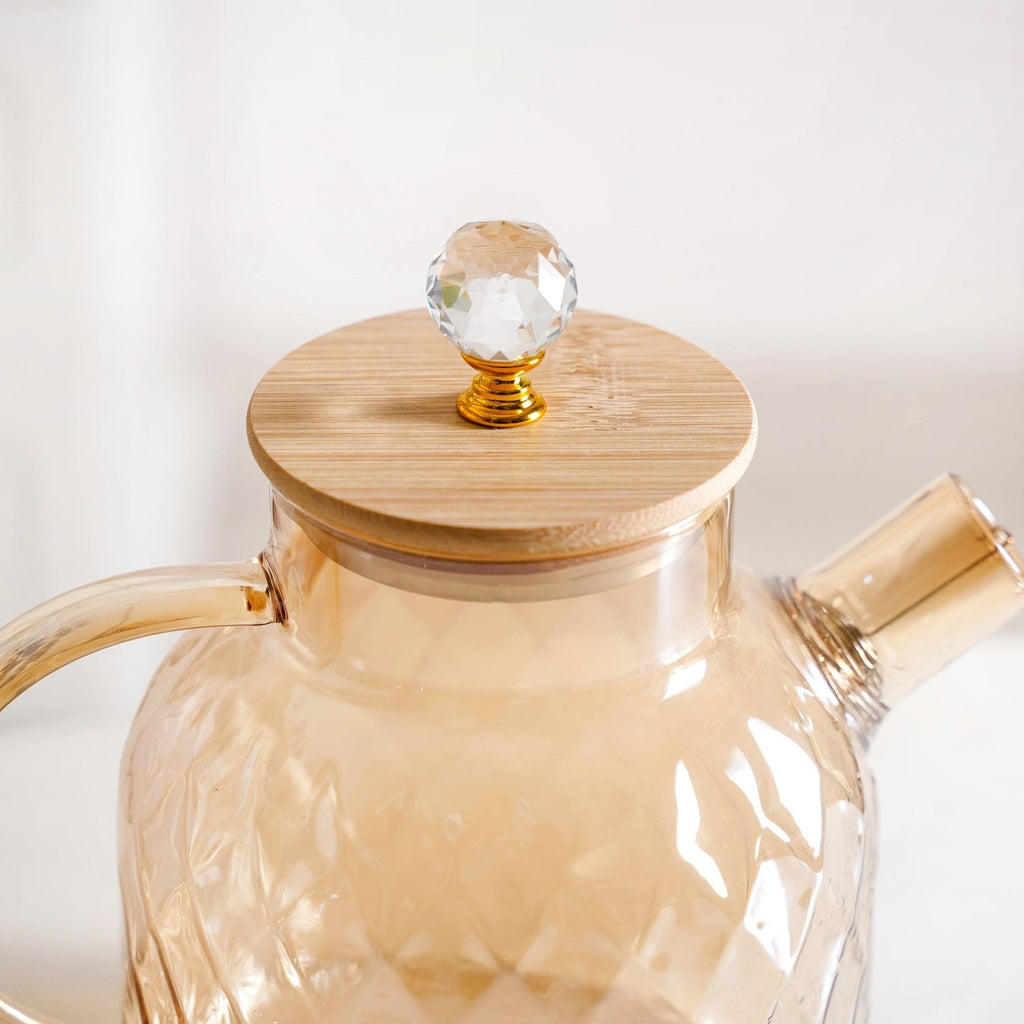 Amber Luxe Diamond Borosilicate Glass Jug 900ml