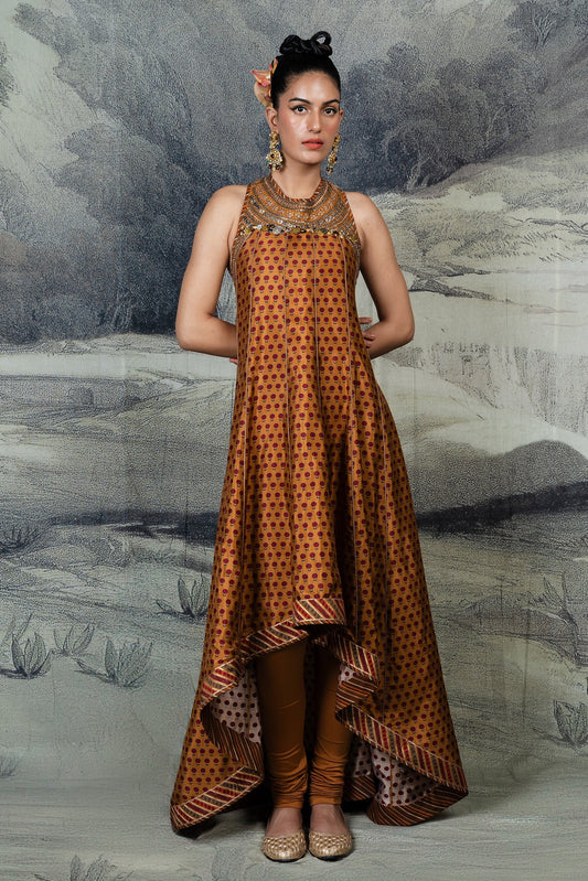 Amber Mustard Anarkali Set | BARODA
