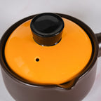 Amber Ceramic Sauce Pan With Handle And Lid 1000ml