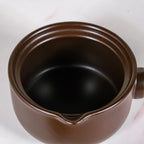 Amber Ceramic Sauce Pan With Handle And Lid 1000ml