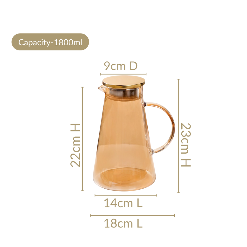 Amber Jug with Metal Lid 1800ml
