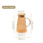 Amber Jug with Metal Lid 1800ml