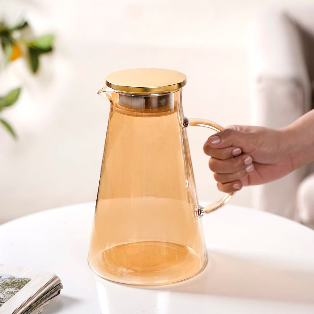 Amber Jug with Metal Lid 1800ml