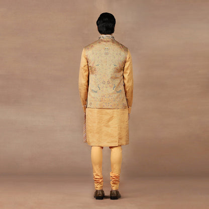Amber Orange Nehru Jacket Set | MURAQQA