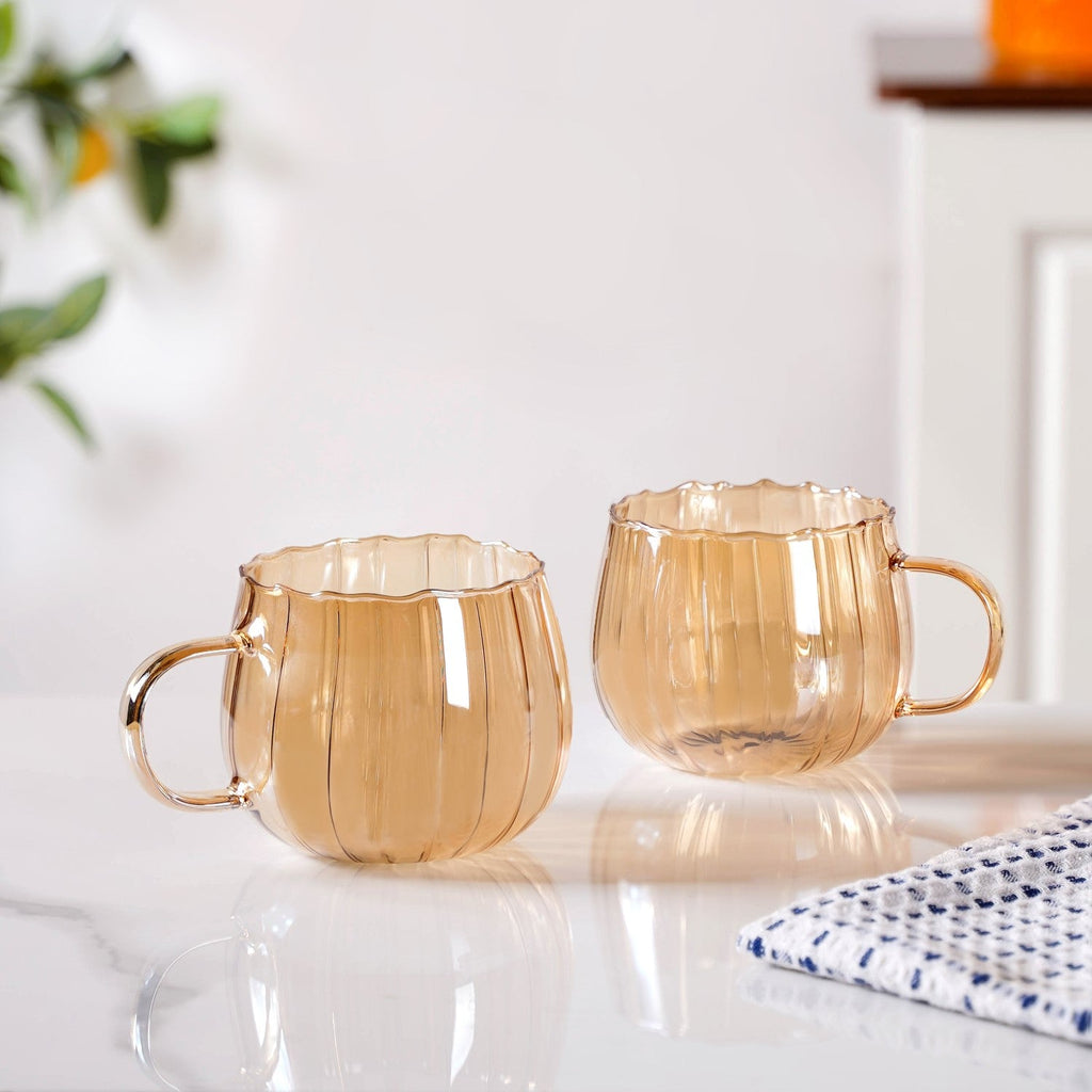 Amber Pumpkin Tea Cup Set Of 2 400ml