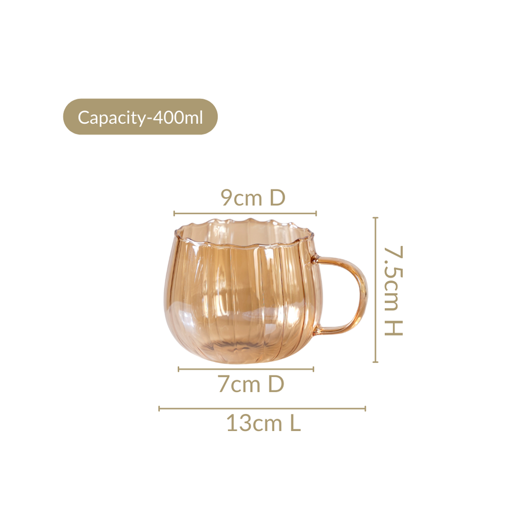 Amber Pumpkin Tea Cup Set Of 2 400ml