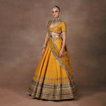 Amber Yellow Lehenga Set | MURAQQA