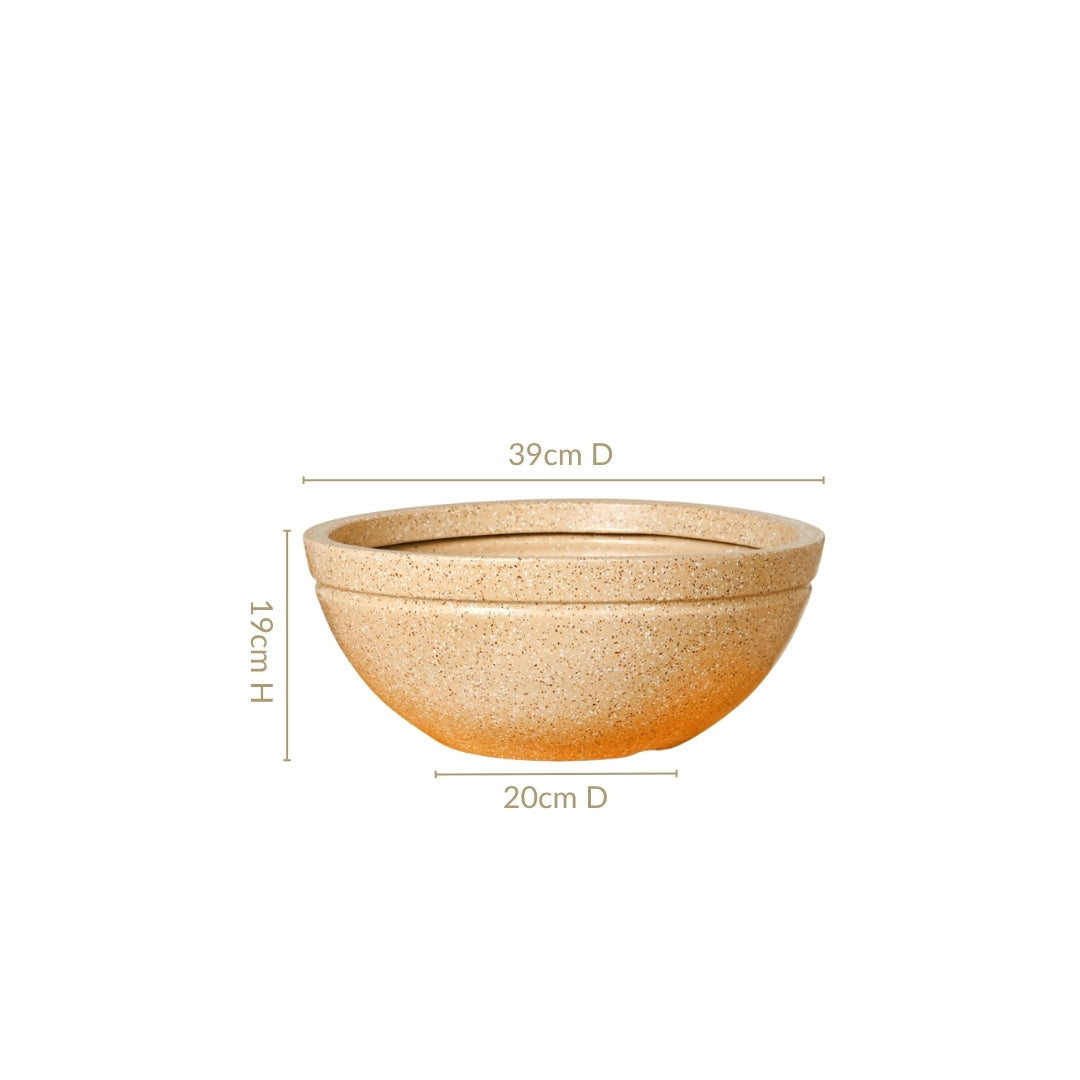 Planterra Beige Round Lotus Planter 15x9 Inch