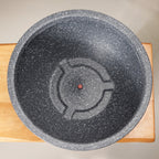 Planterra Granite Black Round Lotus Planter 15x7 Inch