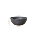 Planterra Granite Black Round Lotus Planter 15x7 Inch