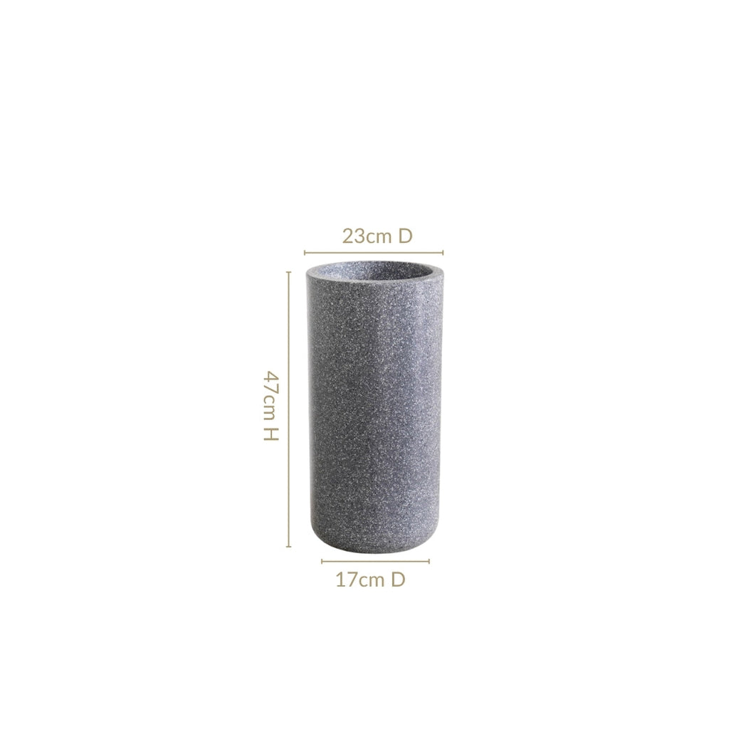 Planterra Grey Tall Cylindrical Planter 18x9 Inch
