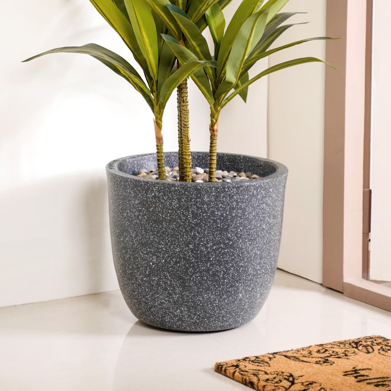 Planterra Large Charcoal Grey Planting Pot 15x14 Inch