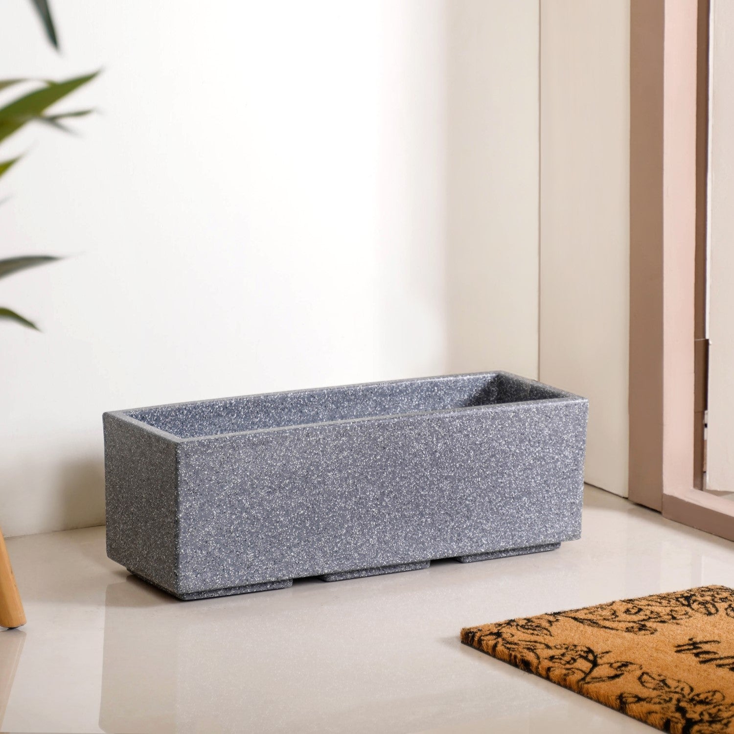 Planterra Modern Grey Trough Planter 24x8 Inch