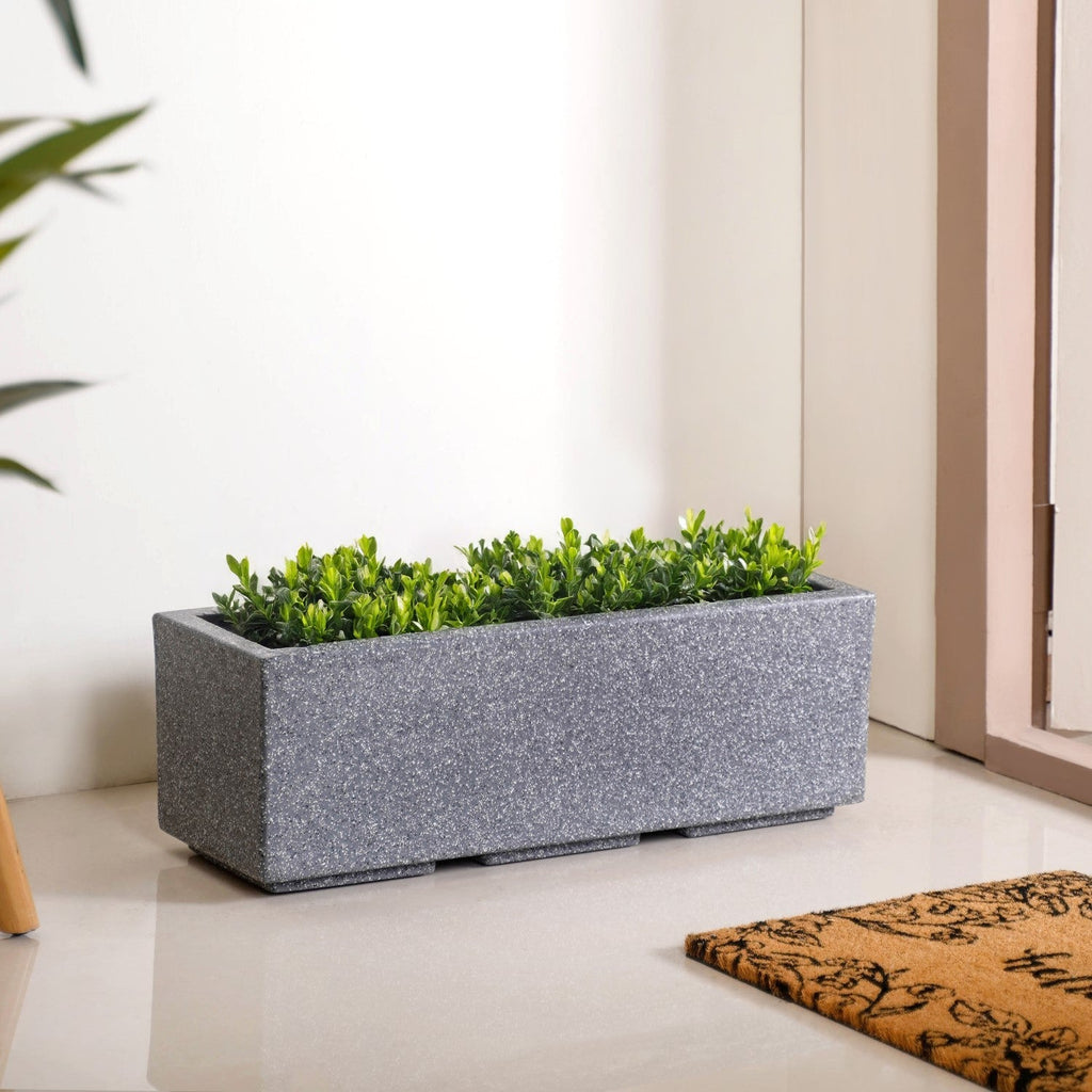 Planterra Modern Grey Trough Planter 24x8 Inch