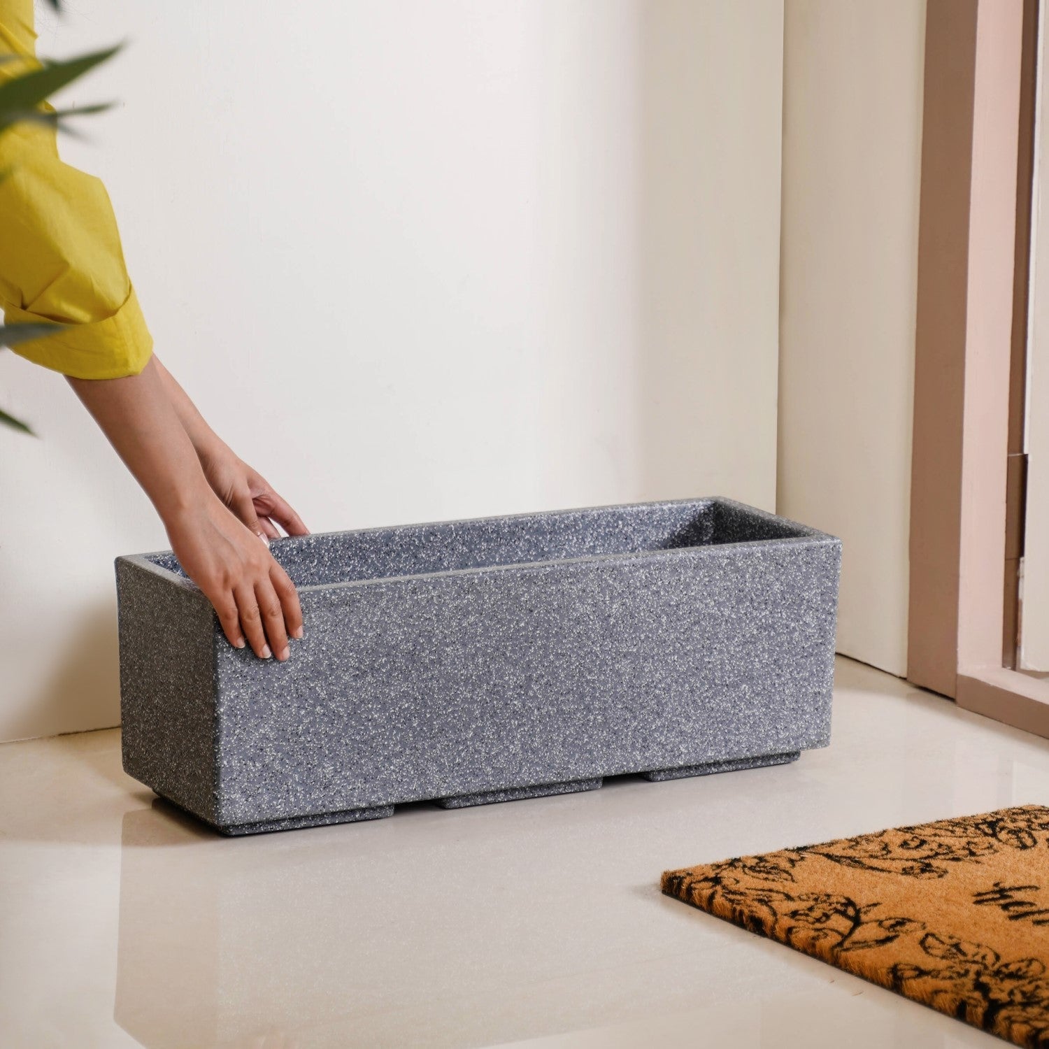 Planterra Modern Grey Trough Planter 24x8 Inch