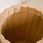 Planterra Ribbed Beige Planting Pot 12x12 Inch