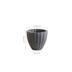 Planterra Ribbed Black Planting Pot 12x12 Inch