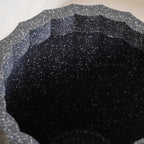 Planterra Ribbed Black Planting Pot 12x12 Inch