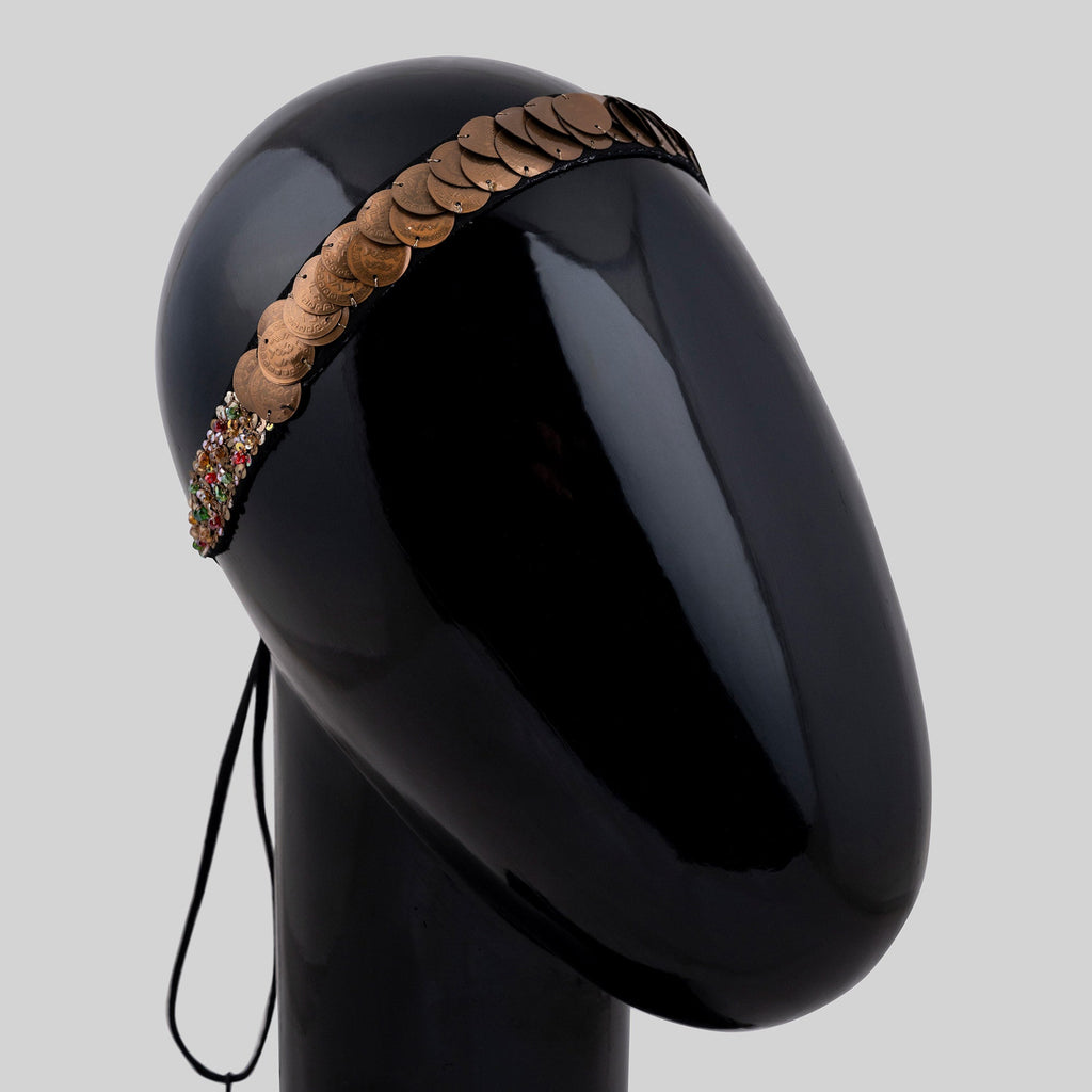 Antique Gold Embroidered Hairband