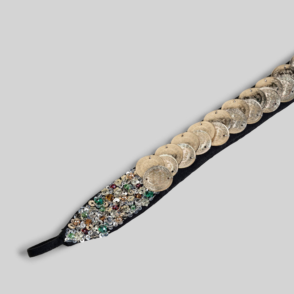 Antique Silver Embroidered Hairband