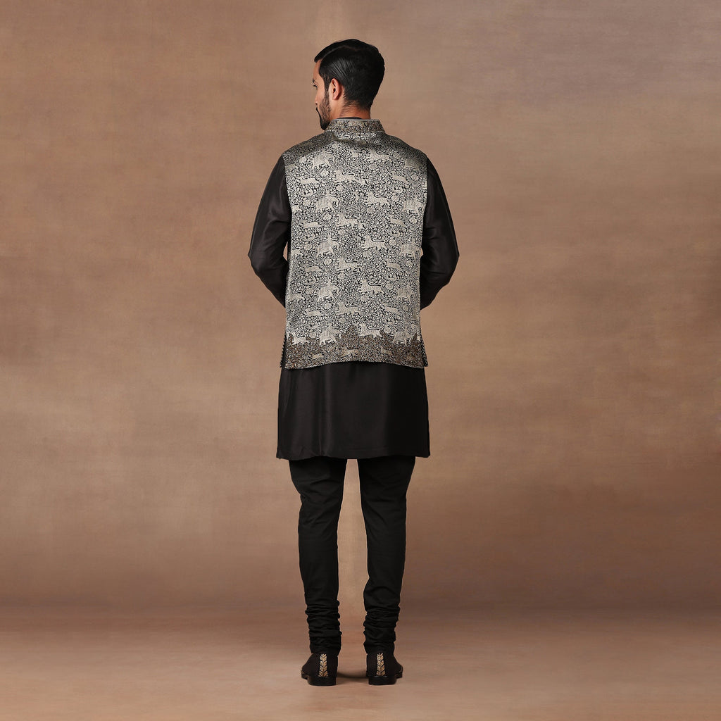 Antique Silver Nehru Jacket | MURAQQA