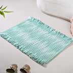 Aqua Chevron Rope Cotton Floor Mat 85x62cm