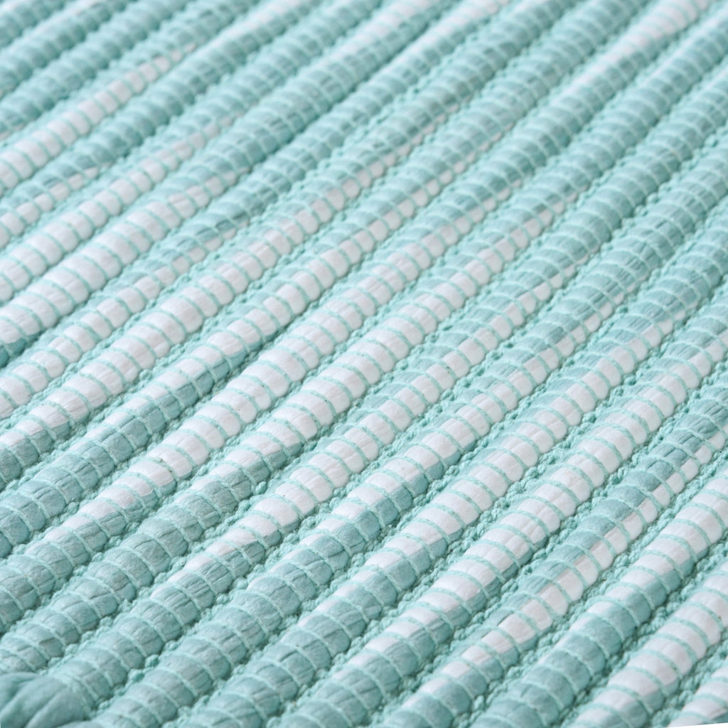 Aqua Chevron Rope Cotton Floor Mat 85x62cm
