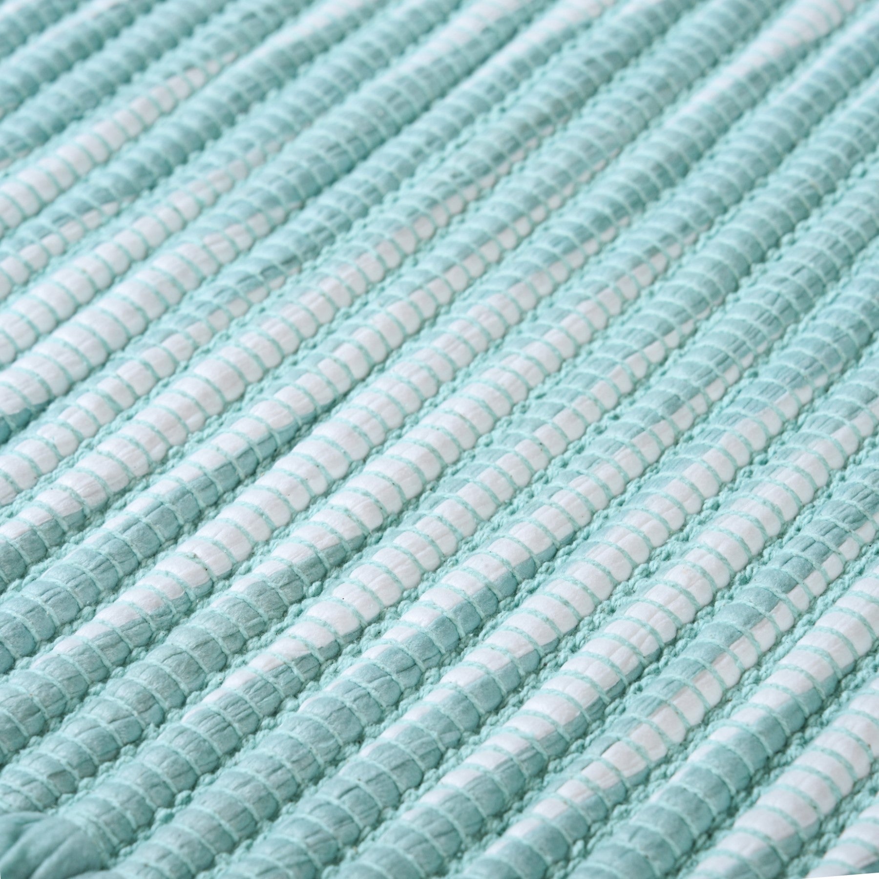 Aqua Chevron Rope Cotton Floor Mat 85x62cm