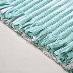 Aqua Chevron Rope Cotton Floor Mat 85x62cm