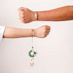 Aqua Shell Lumba Rakhi Set For Bhabhi And Brother