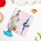 Aqua Bloom Rakhi Lumba Set