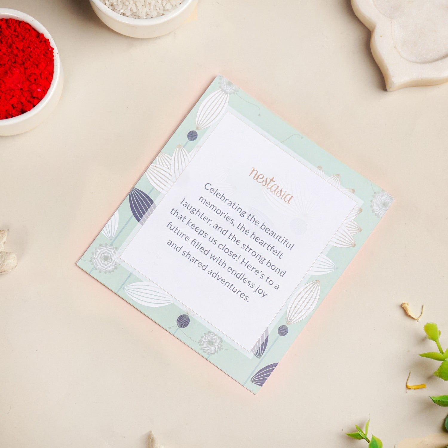 Aqua Bloom Rakhi Lumba Set