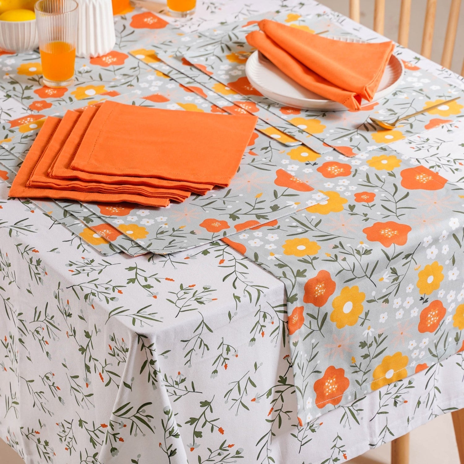 Arancia Complete Table Linen Set With Mats Napkins Runners And Table Cloth